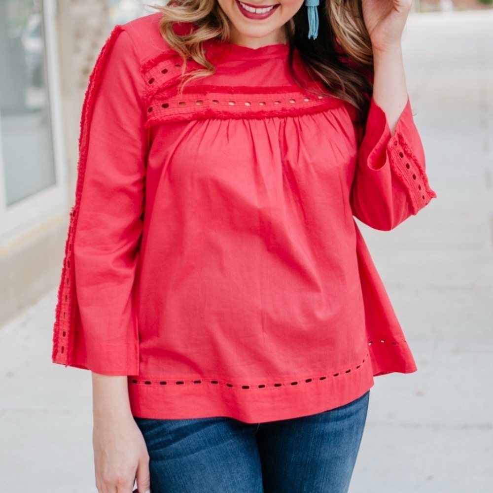 Loft NWT fringe eyelet top, SP